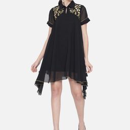 ALL WAYS YOU Tie-Up Neck Georgette A-Line Dress-image-67