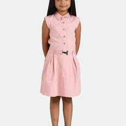 Peppermint Girls Mauve Solid Shirt Dress-image-39