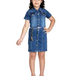 Peppermint Navy Blue Denim T-shirt Dress-picture-10
