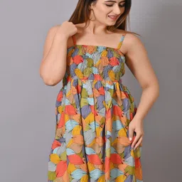 IQRAAR Green Floral Dress-image-62