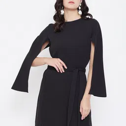 Zastraa Slit Sleeve A-Line Dress-image-90