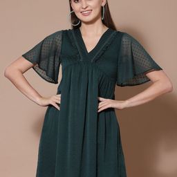 Strong And Brave Odour Free Solid Chiffon A-Line Dress-68