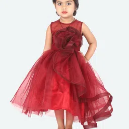 Samsara Couture Magenta Net Midi Dress-image-21