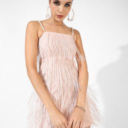 Campus Sutra Beige A-Line Dress-image-38
