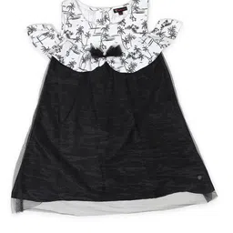 toothless Girls Floral Printed Cold-Shoulder Sleeves Ruffled Cotton A-Line Dress-picture-25