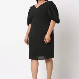 Curves by MISH Puff Sleeves Sheath Dress-picture-24