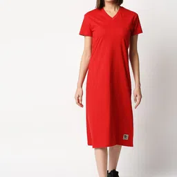 Blamblack Red A-Line Midi Dress-picture-0