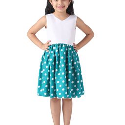 Samsara Couture Green & White Cotton Satin Dress-image-32