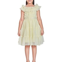 Peppermint Girls Flutter Sleeve Satin Fit & Flare Dress-picture-8