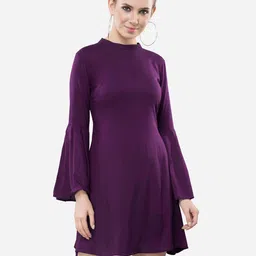 V&M Purple Crepe A-Line Dress-image-67