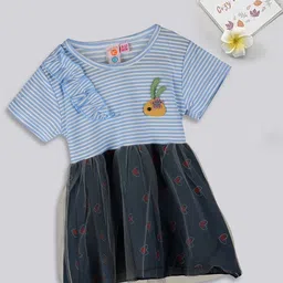 Kids On Board Infant Girls Striped Fit & Flare Dress-image-68