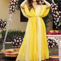 Lavanya The Label Kimono Sleeves Gathered Maxi Fit & Flare Dress-image-70