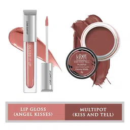 LOVE EARTH Set Of 2 Creamy Matte Lip Cheek Tint Multipot 8g + Gloss It Up Lip Gloss 3ml-5