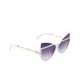 Spiky Unisex Kids Purple Lens & White Half Rim Browline Sunglasses 2954_WHT_VIO-98
