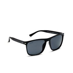Duke Unisex Grey Lens & Black Rectangle Sunglasses with UV Protected Lens DUKE-002-C3-8