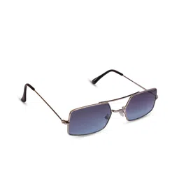 Duke Unisex Blue Lens & Steel-Toned Rectangle Sunglasses with UV Protected Lens-10