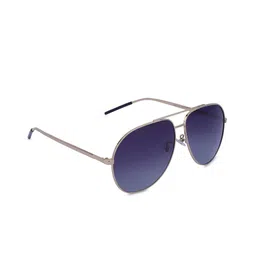 MARC LOUIS Unisex Purple Lens & Steel-Toned Aviator Sunglasses with Polarised and UV Protected Lens-12
