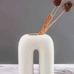 PUREZENTO White Solid Ceramic Vases-18