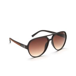 IRUS by IDEE Unisex Brown Lens & Black Aviator Sunglasses with UV Protected Lens-11