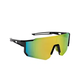 NuVew Unisex Sports Sunglasses with UV Protected Lens ES_16499-34-NW-YL491-fGLD-BLK-SPWA-40