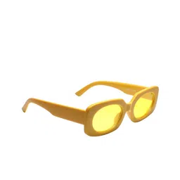 Peter Jones Eyewear Unisex Yellow Lens Rectangle Sunglasses with UV Protected Lens 13038Y-18