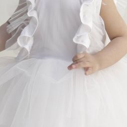 Jungleebilli White & lilac marble Layered Net A-Line Dress image 2