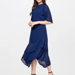 AND Women Blue A-Line Midi Dress image 3