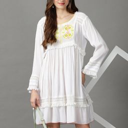 SHOWOFF Embroidered A-Line Dress-image-37