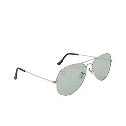 Clark N Palmer Unisex Green Lens & Silver-Toned Aviator Sunglasses with UV Protected Lens-7