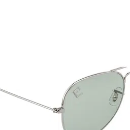 Clark N Palmer Unisex Green Lens & Silver-Toned Aviator Sunglasses with UV Protected Lens image 2