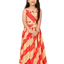 BAESD Girls Bandhani Printed Ready to Wear Lehenga Choli-image-14