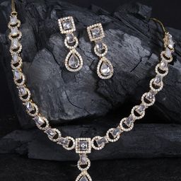 justpeachy Gold-Plated CZ-Studded Jewellery Set-image-97