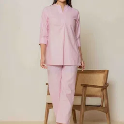 Do Dhaage Mandarin Collar Pure Cotton Tunic & Trousers-image-31