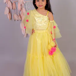 LIL DRAMA Girls Embroidered Ready to Wear Lehenga With Blouse-picture-44