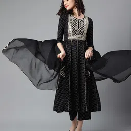 Khushal K Bandhani Printed Sequinned Kurta & Palazzos With Dupatta-12