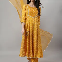 Khushal K Ethnic Motifs Printed Sequinned Kurta with Palazzos & Dupatta-22