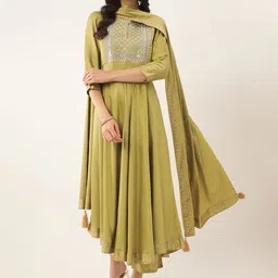 Khushal K Ethnic Motifs Embroidered Sequined Kurta with Palazzos & Dupatta-picture-18
