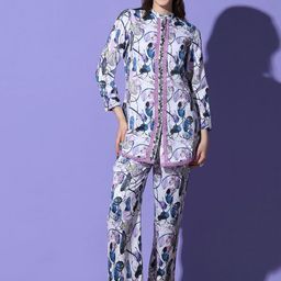 FUTURO Printed Mandarin Collar Tunic & Trousers Co-Ords-image-91