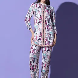 FUTURO Printed Round Neck Tunic With Trousers Co-Ords Set-picture-15