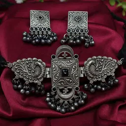 Ozanoo Silver-Plated Ghungnroo Necklace & Earrings-picture-22