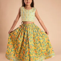 Sangria Girls Printed Pure Cotton Lehenga With Choli-picture-29