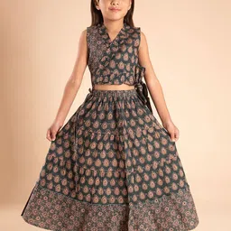 Sangria Girls Printed Pure Cotton Lehenga With Choli-image-28