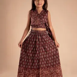 Sangria Girls Printed Pure Cotton Lehenga With Choli-40