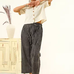 indy Raaga V-Neck Pure Cotton Top With Trousers Co-Ords-image-89