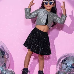 LIL DRAMA Girls Top with Skirt-image-62
