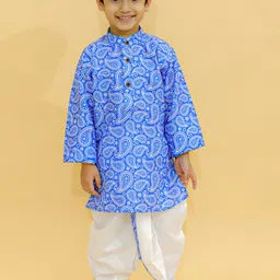 BAESD Boys Paisley Printed Kurta With Dhoti Pants-23