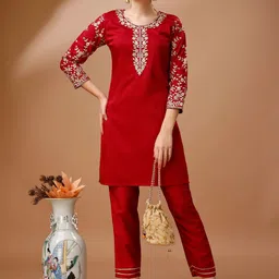 Tikhi Imli Zari Embroidered Tunic With Trouser-picture-50