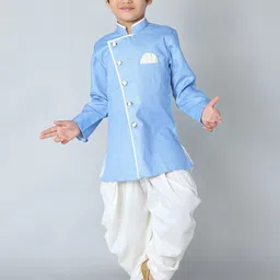 BAESD Boys Mandarin Collar Long Sleeves Regular Kurta With Dhoti Pants-picture-38