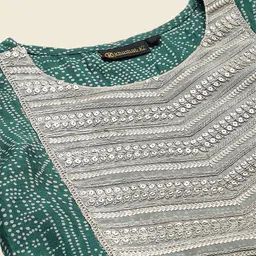 Khushal K Ethnic Motifs Printed Sequinned A-Line Kurta With Palazzos & Dupatta image 4