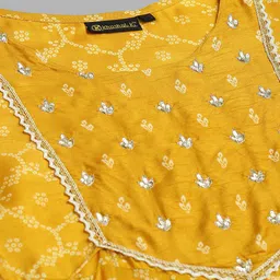Khushal K Ethnic Motifs Printed Sequinned Kurta with Palazzos & Dupatta image 2